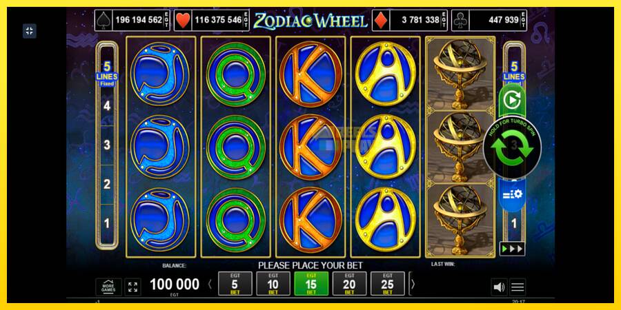 Сурет 1 ойын машинасы Zodiac Wheel