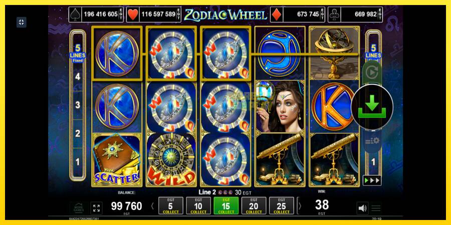 Сурет 3 ойын машинасы Zodiac Wheel