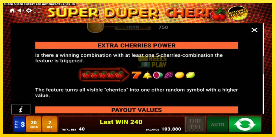 Сурет 5 ойын машинасы Super Duper Cherry Red Hot Firepot