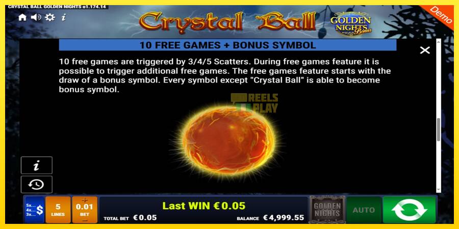 Сурет 5 ойын машинасы Crystal Ball Golden Nights