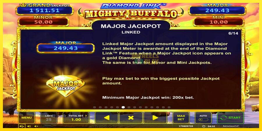 Сурет 4 ойын машинасы Diamond Link Mighty Buffalo