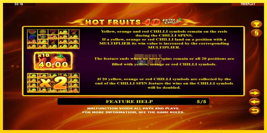 Сурет 6 ойын машинасы Hot Fruits 40 Extra Chillis