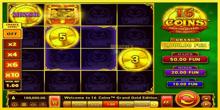 Сурет 1 ойын машинасы 16 Coins Grand Gold Edition Halloween Jackpots