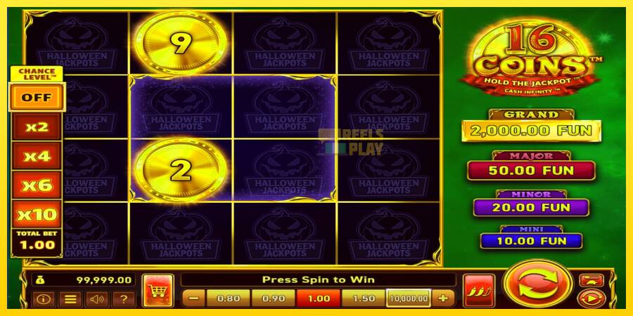 Сурет 2 ойын машинасы 16 Coins Grand Gold Edition Halloween Jackpots