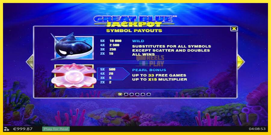 Сурет 4 ойын машинасы Great Blue Jackpot