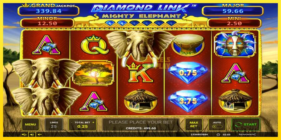 Сурет 1 ойын машинасы Diamond Link: Mighty Elephant