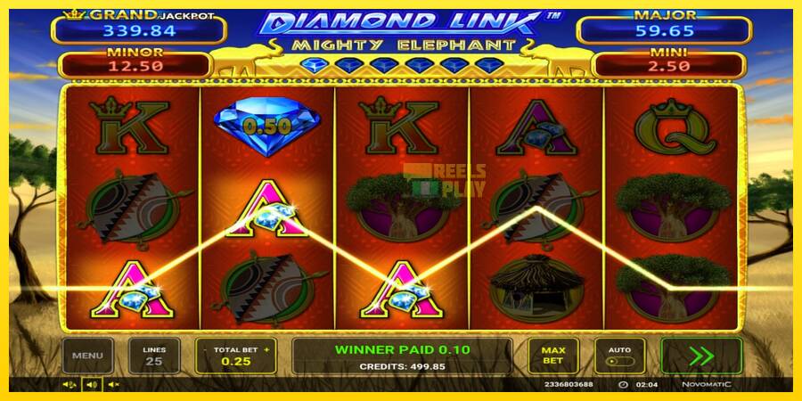 Сурет 2 ойын машинасы Diamond Link: Mighty Elephant