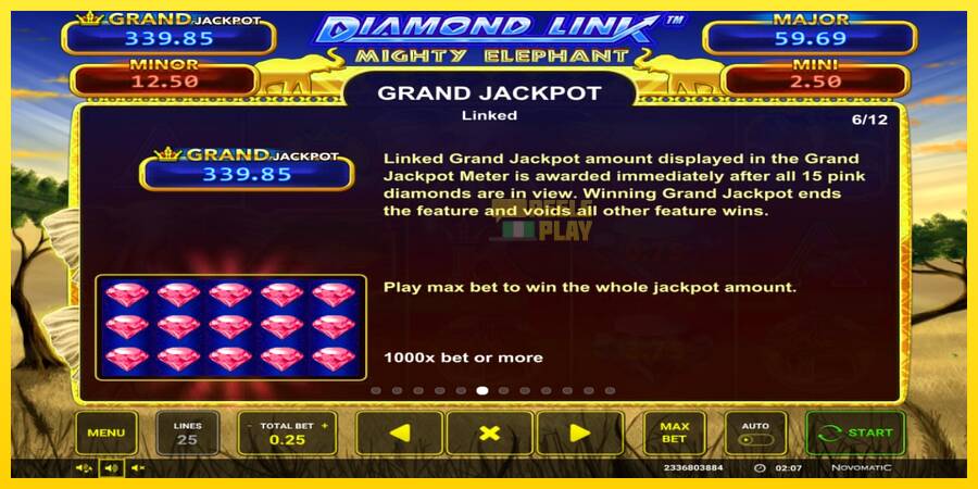 Сурет 4 ойын машинасы Diamond Link: Mighty Elephant