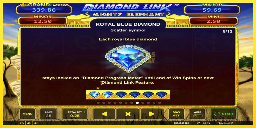 Сурет 6 ойын машинасы Diamond Link: Mighty Elephant