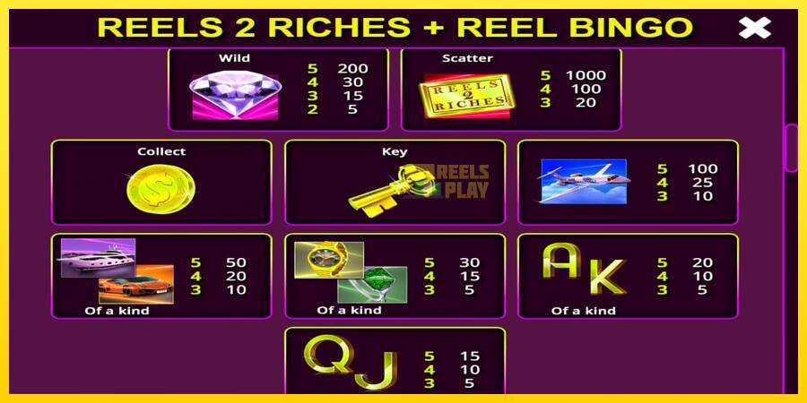 Сурет 6 ойын машинасы Reels 2 Riches with Reel Bingo