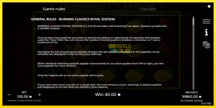 Сурет 6 ойын машинасы Burning Classics Royal Edition