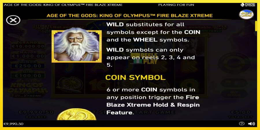 Сурет 4 ойын машинасы Age of the Gods: King of Olympus Fire Blaze Xtreme