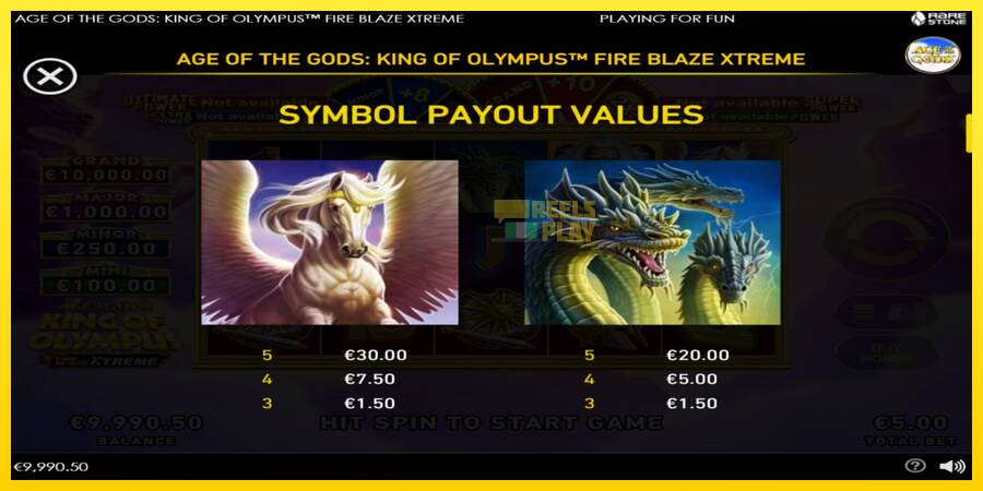 Сурет 6 ойын машинасы Age of the Gods: King of Olympus Fire Blaze Xtreme