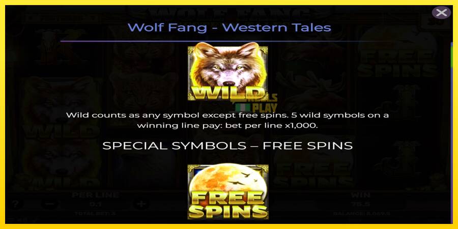 Сурет 4 ойын машинасы Wolf Fang - Western Tales