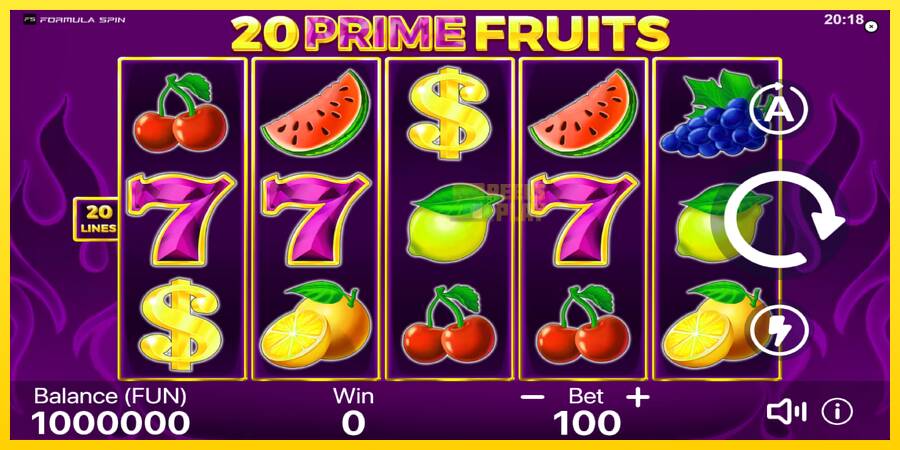 Сурет 1 ойын машинасы 20 Prime Fruits