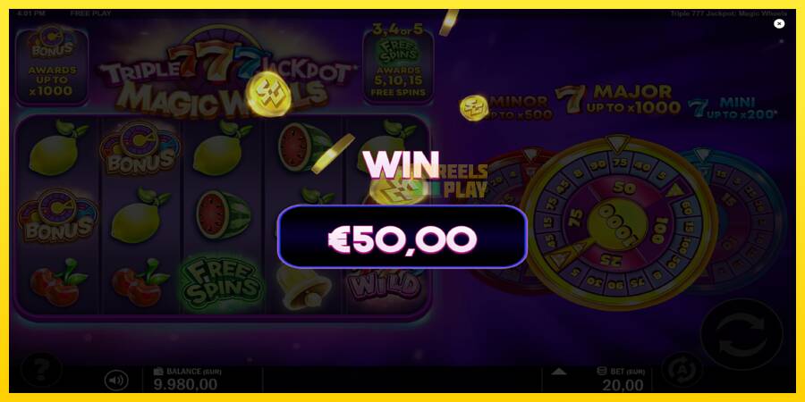 Сурет 3 ойын машинасы Triple 777 Jackpot Magic Wheels