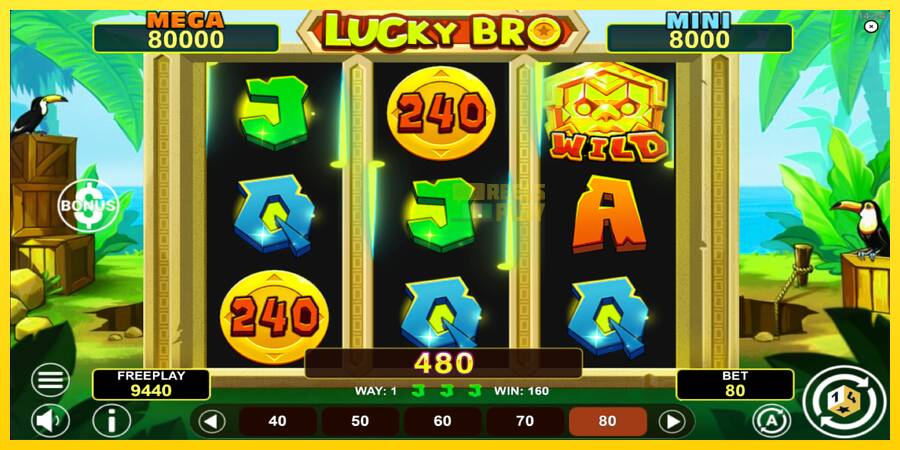 Сурет 3 ойын машинасы Lucky Bro Hold & Win