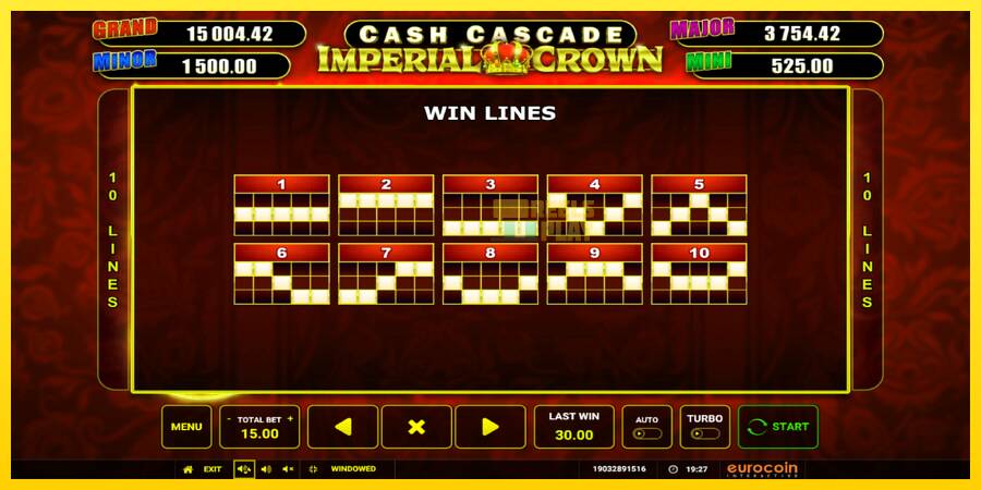 Сурет 6 ойын машинасы Cash Cascade Imperial Crown