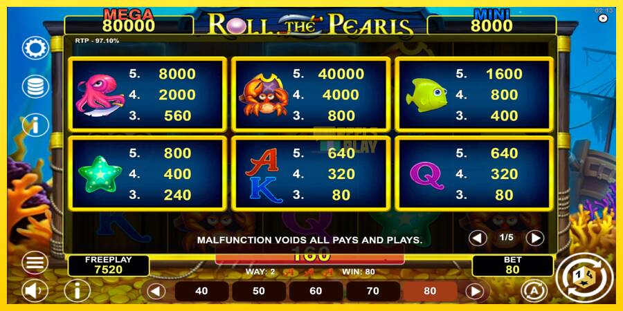 Сурет 5 ойын машинасы Roll The Pearls Hold & Win