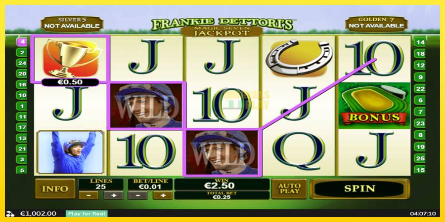 Сурет 2 ойын машинасы Frankie Dettori Magic Seven Jackpot