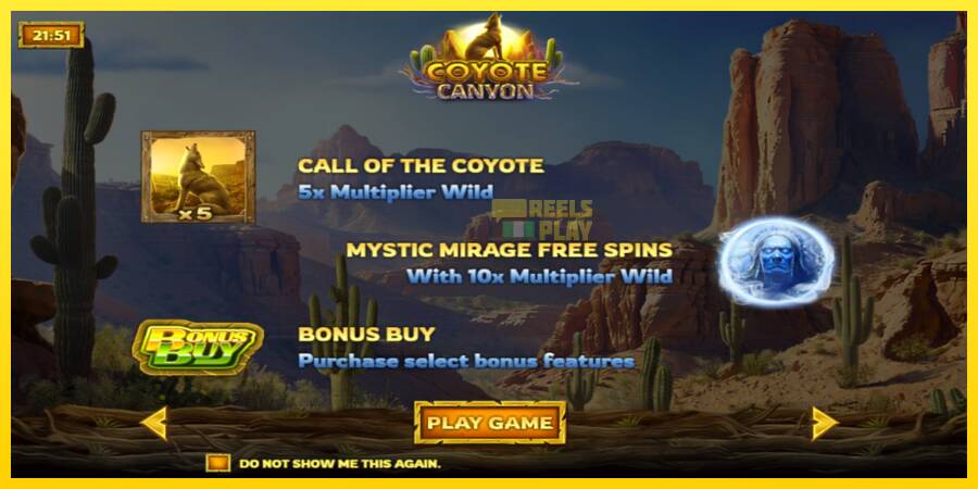 Сурет 1 ойын машинасы Coyote Canyon