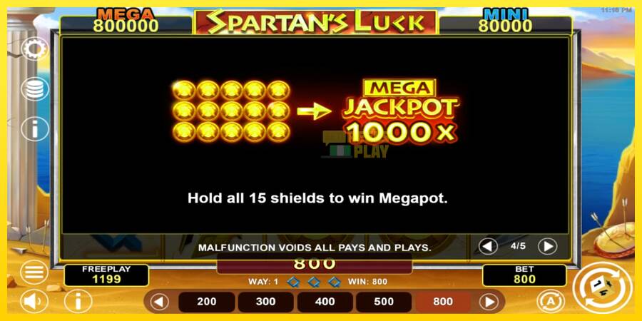 Сурет 7 ойын машинасы Spartans Luck Hold & Win