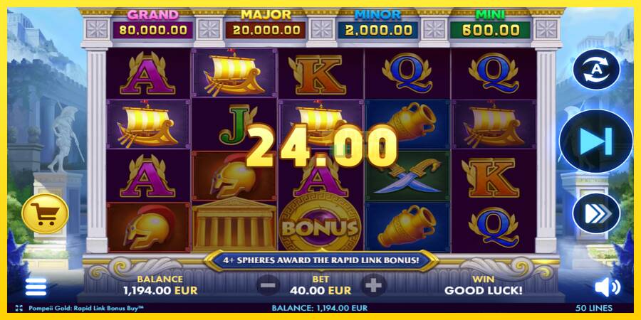 Сурет 3 ойын машинасы Pompeii Gold Rapid Link Bonus Buy