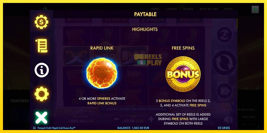 Сурет 5 ойын машинасы Pompeii Gold Rapid Link Bonus Buy