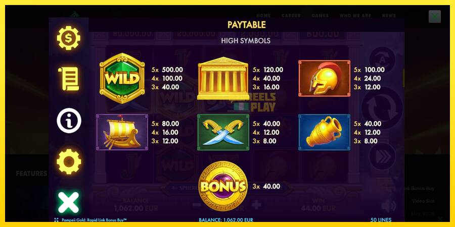 Сурет 6 ойын машинасы Pompeii Gold Rapid Link Bonus Buy