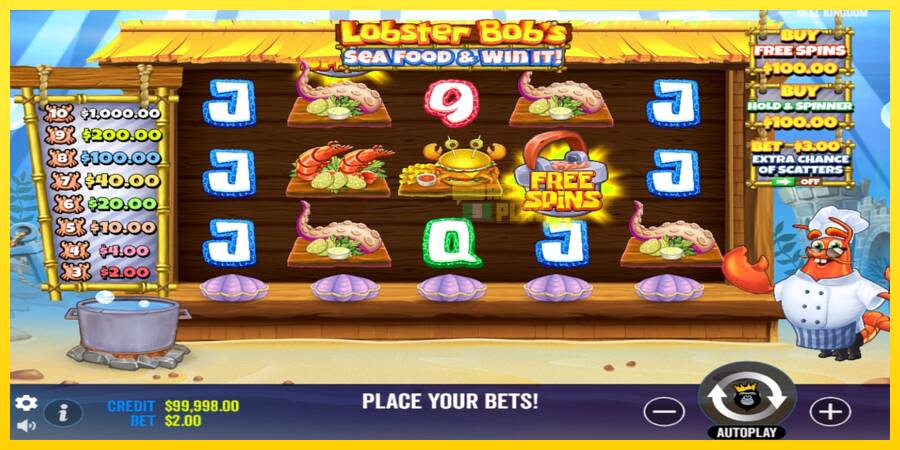 Сурет 2 ойын машинасы Lobster Bobs Sea Food & Win It