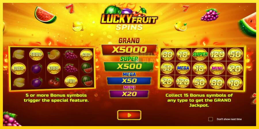 Сурет 1 ойын машинасы Lucky Fruit Spins Bonus Buy