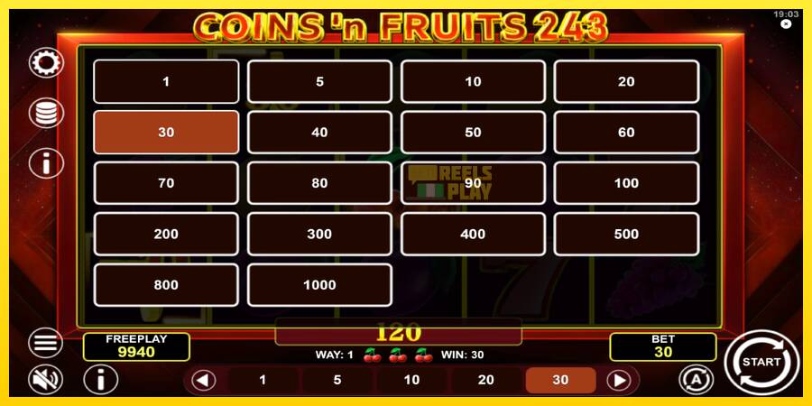 Сурет 7 ойын машинасы Coinsn Fruits 243