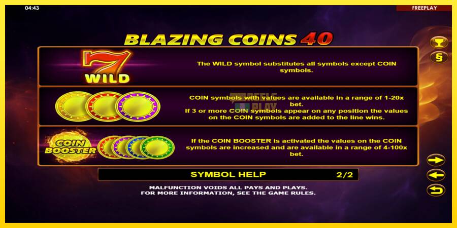 Сурет 6 ойын машинасы Blazing Coins 40