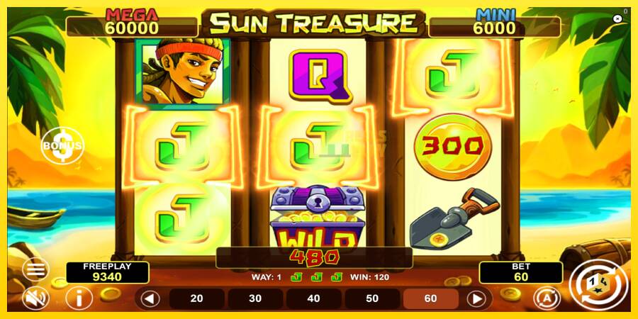 Сурет 3 ойын машинасы Sun Treasure Hold & Win