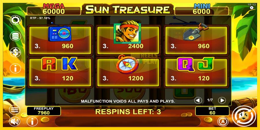 Сурет 5 ойын машинасы Sun Treasure Hold & Win