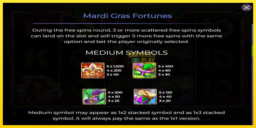 Сурет 5 ойын машинасы Mardi Gras Fortunes