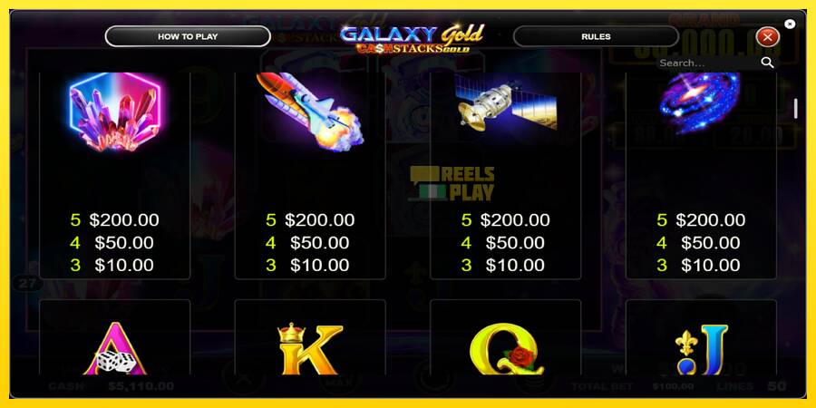 Сурет 5 ойын машинасы Galaxy Gold CashStacks Gold