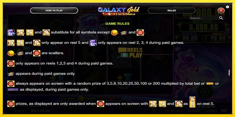 Сурет 7 ойын машинасы Galaxy Gold CashStacks Gold