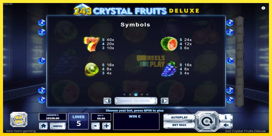 Сурет 6 ойын машинасы 243 Crystal Fruits Deluxe