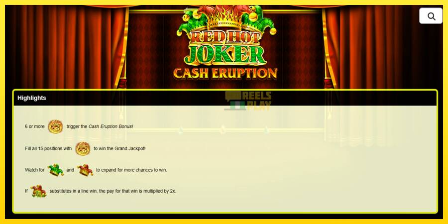 Сурет 5 ойын машинасы Cash Eruption Red Hot Joker