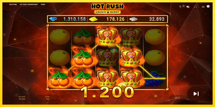 Сурет 3 ойын машинасы Hot Rush Crown Burst