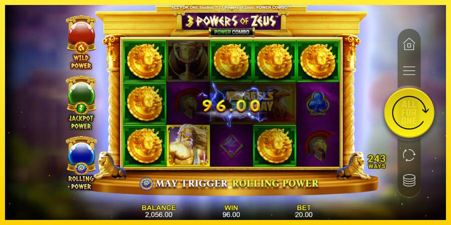 Сурет 3 ойын машинасы 3 Powers of Zeus: Power Combo