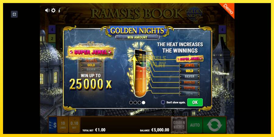 Сурет 1 ойын машинасы Ramses Book Golden Nights